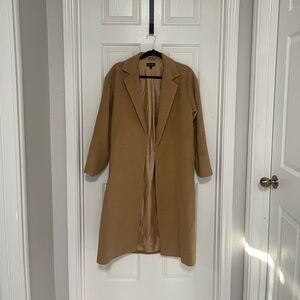Topshop Camel Trench Faux Suede Coat